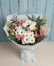 Букет цветов из:  Розы, Лизиантусы и Хризантемы в Даниловке