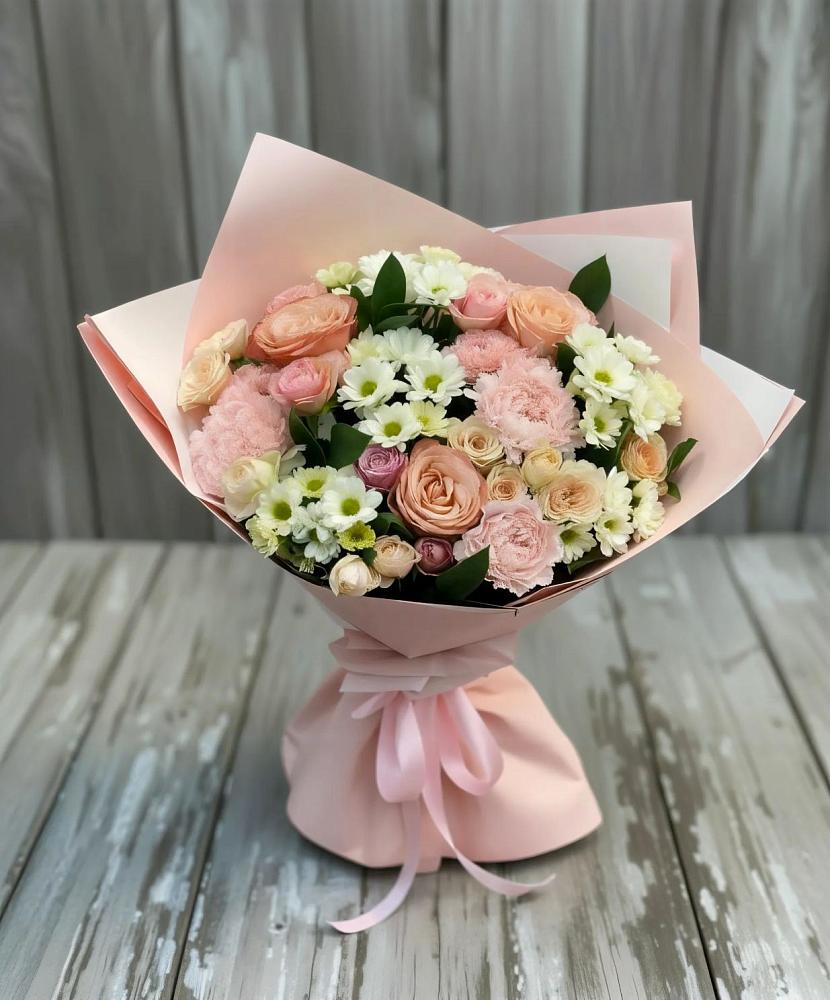 Букет цветов из: Гвоздики, Розы и Хризантемы в Даниловке