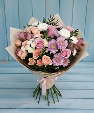 Букет цветов из:  Хризантемы, Розы и Альстромерии в Даниловке