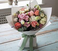 Букет цветов из:  Розы, Лизиантусы и Гвоздики в Даниловке